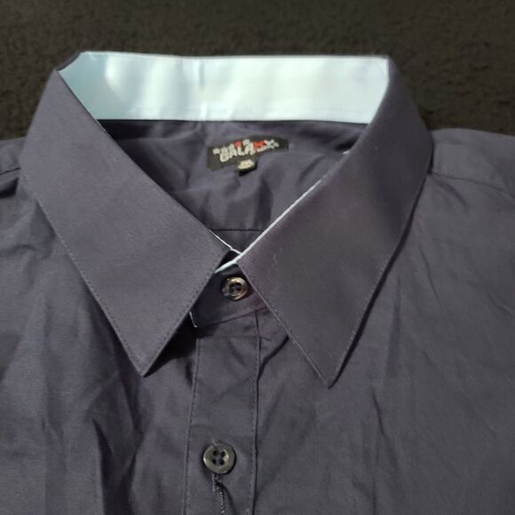 NWT Galaxy Mens Button Up Shirt Blue Size 2XL Cotton Blend Short Sleeve Slim Fit - Picture 8 of 12